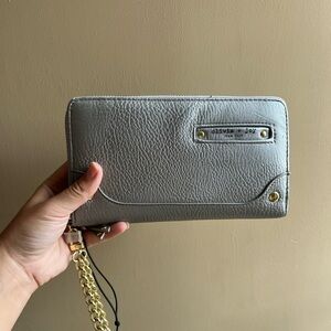 Olivia + Joy Silver Clutch with Gold Chain